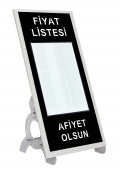 IŞIKLI FİYAT LİSTESİ PANOSU TEKLİ AYAKLI